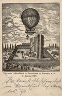 Ballon Frankfurt (6000) Die Erste Luftschifffahrt 1785 Künstlerkarte 1911 I-II - Andere & Zonder Classificatie