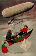 Ballon Schiff Mit Volldampf Prägedruck 1903 I-II Bateaux Bateaux - Altri & Non Classificati