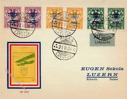 Flugpost, Lettland, Mi.Nr.100-02(2), 1928, DB RIGA 21.VI.28", Flugbrief Nach Luzern I-II" - Other & Unclassified