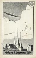 Zeppelin Erfurt (o-5000) 1912 Künstler-Karte I-II Dirigeable - Dirigibili