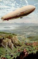 Zeppelin Sign. Diemer, Zeno Künstler-Karte I-II Dirigeable - Luchtschepen