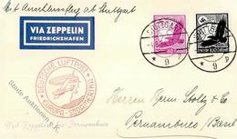 Zeppelin, 1934, Si.265Ba, 5.SAF, 2 Marken, DB STUTTGART 4.8.34", Anschlußflug Von Stuttgart, Karte Mit Best.Stpl. "Stern - Zeppeline