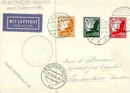Zeppelin, 1934, Si.283Ba, 11.SAF, Anschlußflug Stuttgart, 3 Marken DB STUTTGART 26.10.34", K2 "FN 27.10.34", Karte, Nach - Dirigibili