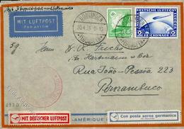 Zeppelin, 1935, Si.293Ba, 2.SAF, 2 Marken, DB BÖBLINGEN 20.4.35", Brief Senkr. Faltung, Unregelmässig Geöffnet, Nachbrin - Dirigibili