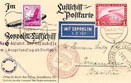 Zeppelin, 1935, Si.308Ba, 7.SAF, 2 Marken (1 RM Zeppelin Schürfung), K2 STUTTGART 30.6.35", Nachbringerflug Ab Stuttgart - Aeronaves