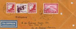 Zeppelin, 1935, Si.317B, 11.SAF, Oranger Umschlag Mischsendung", Mit 4 Marken, DB "STUTTGART 26.8.35", Best.Stpl. "e", R - Dirigibili
