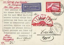 ZEPPELINPOST Sieger 119 E - Zeppelinkarte POLARFAHRT 1931 Mit DR 456 Polarfahrt Als EF - Karte Hat Senkr. Bug Und Randna - Luchtschepen