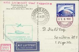 ZEPPELINPOST Sieger 124Cb - Zeppelinkarte 1.SAF 1931 - Bordpostkarte Mit DR 423 EF I - Luchtschepen