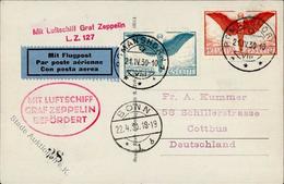 ZEPPELINPOST Sieger 54 C - Zeppelinkarte Landungsfahrt Nach BONN - Zuleitungspost SCHWEIZ, Sieger 235.- I - Dirigibili