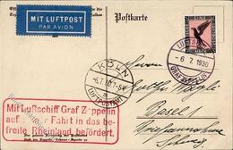 ZEPPELINPOST Sieger 72b - Zeppelinkarte RHEINLADFAHRT - Bordpost Mit DR 3812 EF I - Dirigibili