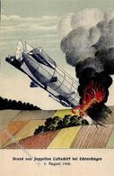 ECHTERDINGEN - Brand Von Zeppelins Luftschiff Bei Echterdingen 5.8.1908 I-II - Aeronaves