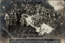 TAUNUS-KAISERPREISRENNEN 1907 - Seltene Foto-Ak Verunglückter Rennwagen Bei ROD 13.6.1907" (Chef Des Kaiserl. Automobilc - Altri & Non Classificati