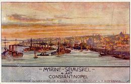 Kolonien TÜRKEI - MARINE-SCHAUSPIEL Konstantinopel Sign. Künstlerkarte I-II Colonies - Zonder Classificatie