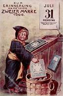 Briefmarkenabbildung Zur Erinnerung An Die Letzte Zweier-Marke Kindl Sign. Reidelbach, W. Künstlerkarte 1906 I-II - Poste & Postini
