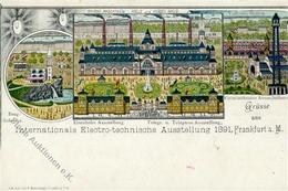 Vorläufer 1891 FRANKFURT/Main - Seltene Litho INT. ELECTRO-TECHNISCHE AUSSTELLUNG I-II - Non Classés