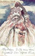 Berggesicht Sign. Hansen Das Matterhorn Lächelt Künstlerkarte 1897 I-II - Fairy Tales, Popular Stories & Legends