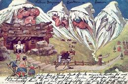 Berggesicht Sign. Hansen Walliser Bergriesen Breithorn U. Genossen Künstlerkarte 1899 I-II - Fairy Tales, Popular Stories & Legends