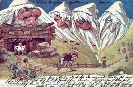 Berggesicht Sign. Hansen Walliser Bergriesen Breithorn U. Genossen Künstlerkarte 1899 I-II - Fiabe, Racconti Popolari & Leggende