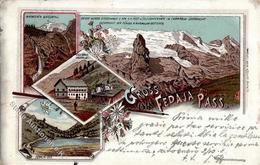 Berg Fedaja Pass Lithographie 1897 I-II - Other & Unclassified