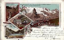 Berg Fedaja Pass Lithographie 1897 I-II - Sonstige & Ohne Zuordnung