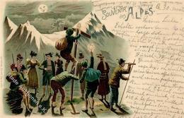 Gruss Aus Den Bergen Litho 1898 I-II Montagnes - Andere & Zonder Classificatie