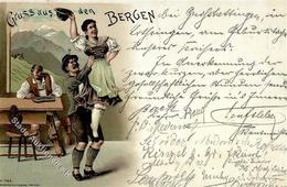 Gruss Aus Den Bergen Litho 1898 I-II (fleckig) Montagnes - Other & Unclassified