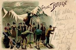 Gruss Aus Den Bergen Litho 1899 I-II (Abschürfung) Montagnes - Sonstige & Ohne Zuordnung