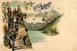 Gruss Aus Den Bergen Litho I-II (fleckig) Montagnes - Autres & Non Classés