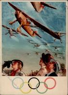 BERLIN OLYMPIA 1936 - WK II Reichsluftsportführer-Prop-Ak - Randmängel! II - Olympic Games