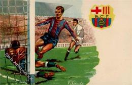 Fußball Barcelona Sign. Carrion, F. Künstlerkarte I-II - Calcio