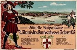 Schützenfest Koblenz (5400) 24. Rheinisches Bundesschießen 1908 I-II - Altri & Non Classificati