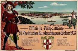 Schützenfest Koblenz (5400) 24. Rheinisches Bundesschießen 1908 I-II - Autres & Non Classés