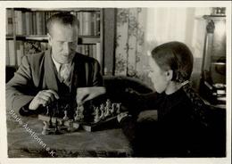 SCHACH - Foto-Ak, Rücks. Klebestellen II - Chess