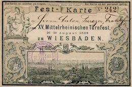 Turnfest Wiesbaden (6200) Fest Karte 1884 I-II - Gymnastique