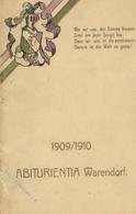 Studentika Buch Warendorf (4410) 1x Abiturienta 1909/1910 U. 1. Lieder Zum Festkommers Abiturienta 1910 II (altersbeding - Altri & Non Classificati