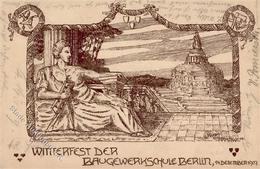Berlin (1000) Winterfest Der Baugewerkschule Dezember 1907 I-II - Verzamelingen (zonder Album)