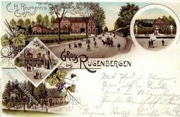 Bönningstedt (2087) Gasthaus C. H. Reumann Rugenbergen Lithographie 1898 I-II - Verzamelingen (zonder Album)