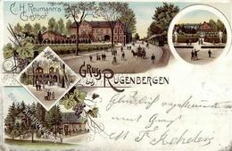 Bönningstedt (2087) Gasthaus Reumann Eisenbahn Lithographie 1898 II (Stauchung, Ecken Abgestoßen) Chemin De Fer - Verzamelingen (zonder Album)