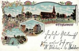 Otterndorf (2178) Bahnhofstrasse, Marktstrass Postamt Lithographie 1898 I-II - Verzamelingen (zonder Album)