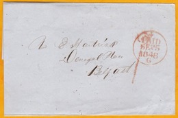 1848  - Enveloppe Sans Correspondance De  Dublin Vers Belfast,  Irlande - Payé 1d - Cachet  Arrivée - Préphilatélie