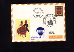 Austria / Oesterreich 1977 1000 Years Austria Balloon Post Interesting Postcard - Per Palloni