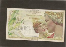 Billet Réunion 1000 Francs La Bourbonnais  Spécimen SPL  Juste Des Trous Dépingle RRR - Reunion