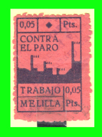 GUERRA-CIVIL-MELILLA-CONTRA-EL-PARO-TRABAJO   VALOR 0,05 PTS - Kriegssteuermarken