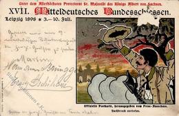 Privatganzsache Leipzig (O7000) PP 9 C68 XVII. Mitteldeutsches Bundesschiessen 1898 II (Abschürfung) - Verzamelingen (zonder Album)