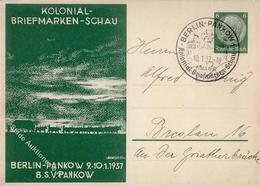 Privatganzsache Pankow (O1100) 6 Pf Hindenburg Grün Kolonial Briefmarkenschau I-II - Verzamelingen (zonder Album)