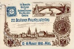 Privatganzsache Kiel (2300) 3 Pf Germania Braun Philatelistentag 1910 I-II - Verzamelingen (zonder Album)
