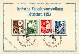 Bund, Mi.Nr.167-70, 1953, 4-30 Pf Verkehrsausstellung Auf Karte Mit SST MÜNCHEN 31.7.53" I-II" - Verzamelingen (zonder Album)