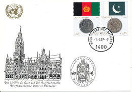 Austria UN Vienna Show Card München 1-3/3-2007 FLAG Pakistan And Afganistan On The Stamps - Lettres & Documents
