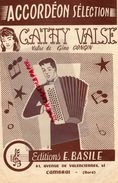 59- CAMBRAI-RARE PARTITION MUSIQUE- CATHY VALSE-ACCORDEON-EDITIONS E.BASILE -61 AVENUE VALENCIENNES- 1958 - Partitions Musicales Anciennes