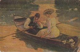 66565- R. BORRMEISTER- COURTSHIP, COUPLE IN BOAT, SIGNED ILLUSTRATION - Borrmeister, R.